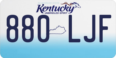 KY license plate 880LJF