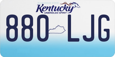 KY license plate 880LJG