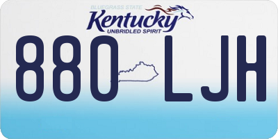 KY license plate 880LJH