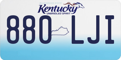 KY license plate 880LJI
