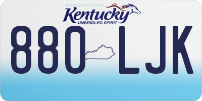 KY license plate 880LJK