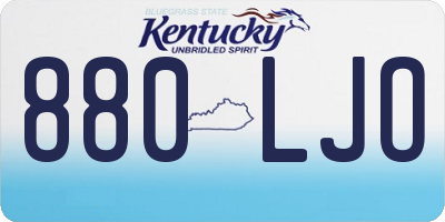 KY license plate 880LJO