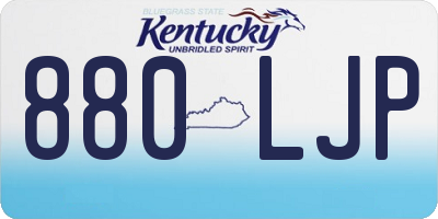 KY license plate 880LJP