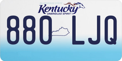 KY license plate 880LJQ