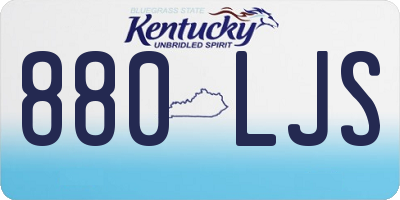 KY license plate 880LJS