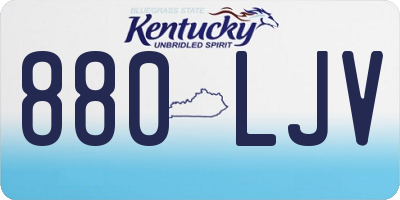 KY license plate 880LJV