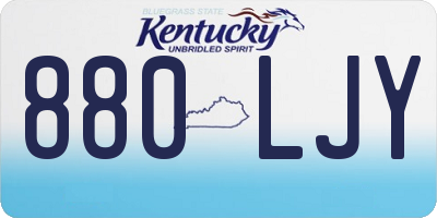 KY license plate 880LJY