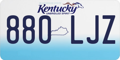 KY license plate 880LJZ