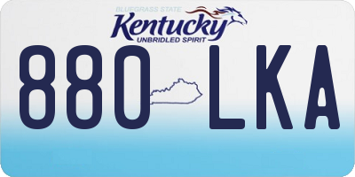 KY license plate 880LKA