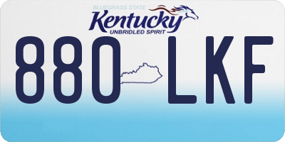 KY license plate 880LKF