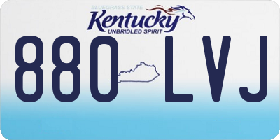 KY license plate 880LVJ