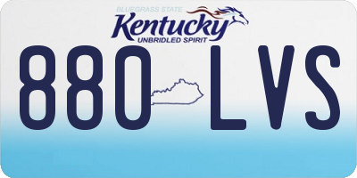 KY license plate 880LVS