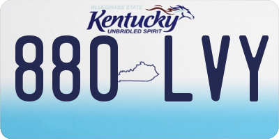 KY license plate 880LVY
