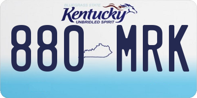 KY license plate 880MRK