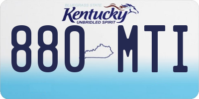 KY license plate 880MTI