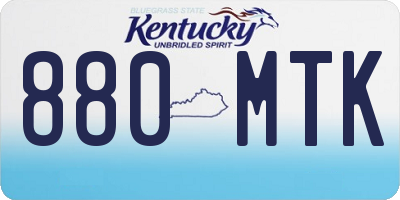 KY license plate 880MTK