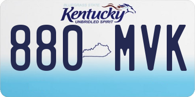 KY license plate 880MVK