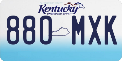 KY license plate 880MXK
