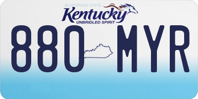 KY license plate 880MYR