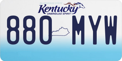 KY license plate 880MYW