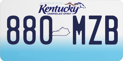 KY license plate 880MZB