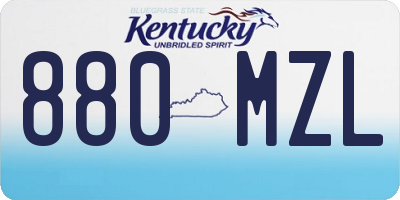 KY license plate 880MZL