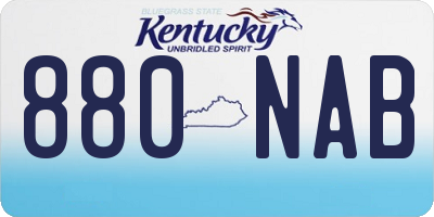 KY license plate 880NAB