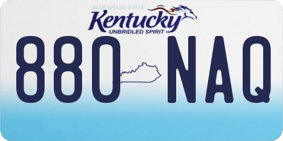 KY license plate 880NAQ