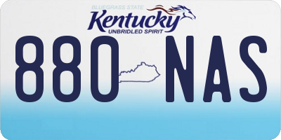 KY license plate 880NAS