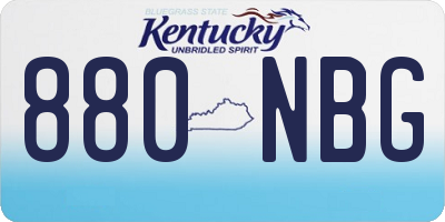 KY license plate 880NBG