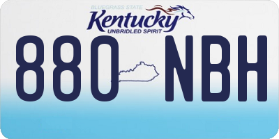 KY license plate 880NBH