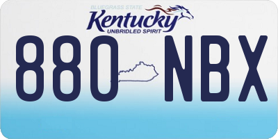 KY license plate 880NBX
