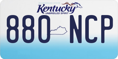 KY license plate 880NCP