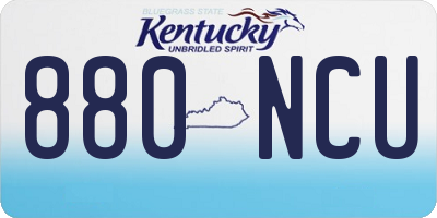 KY license plate 880NCU