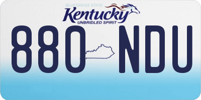 KY license plate 880NDU