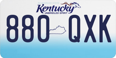 KY license plate 880QXK