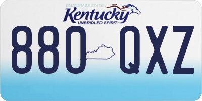 KY license plate 880QXZ