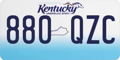 KY license plate 880QZC