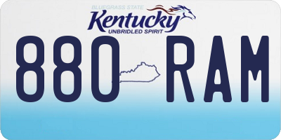 KY license plate 880RAM