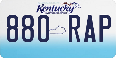 KY license plate 880RAP