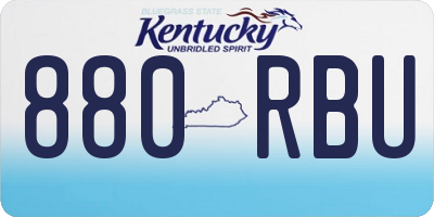 KY license plate 880RBU