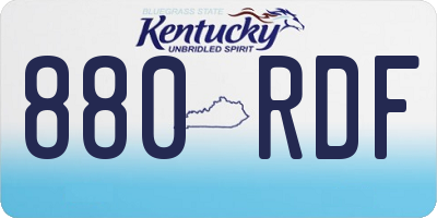 KY license plate 880RDF