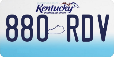 KY license plate 880RDV