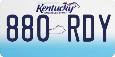 KY license plate 880RDY