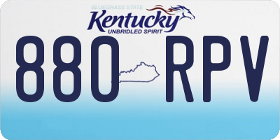 KY license plate 880RPV