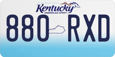 KY license plate 880RXD