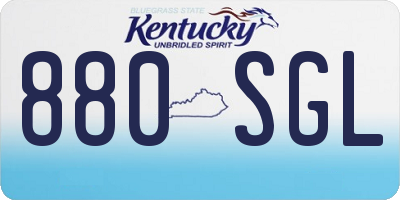 KY license plate 880SGL