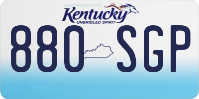 KY license plate 880SGP
