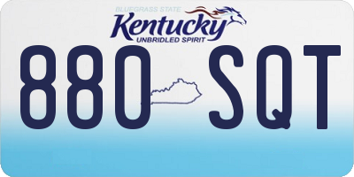 KY license plate 880SQT