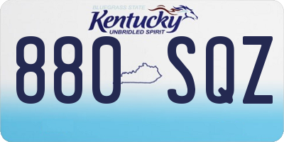 KY license plate 880SQZ